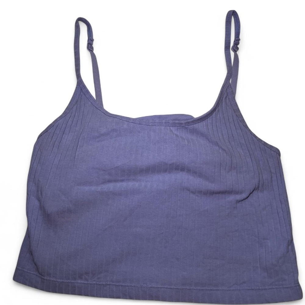 Purple Ribbed Tank Top